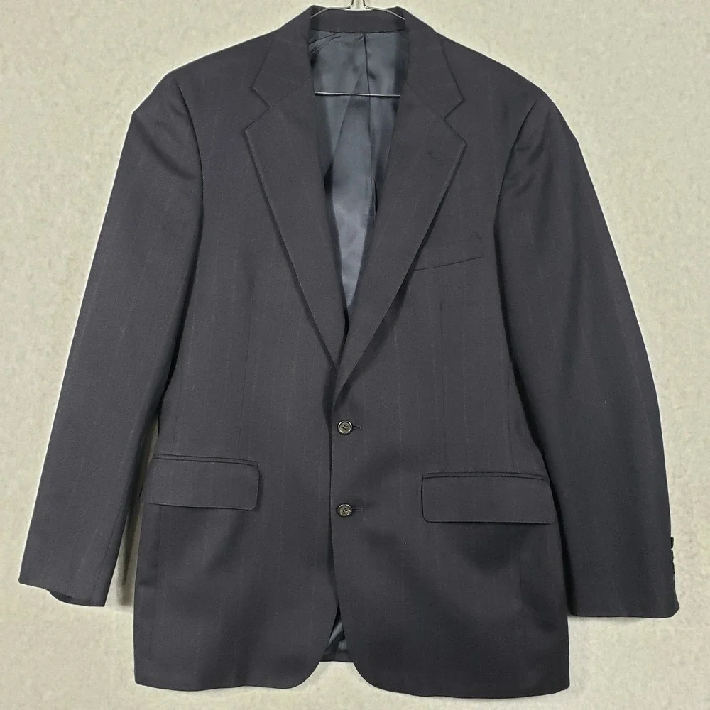 Polo University Club Ralph Lauren Mens‎ Pinstripe Blazer Suit Jacket Navy 42 L